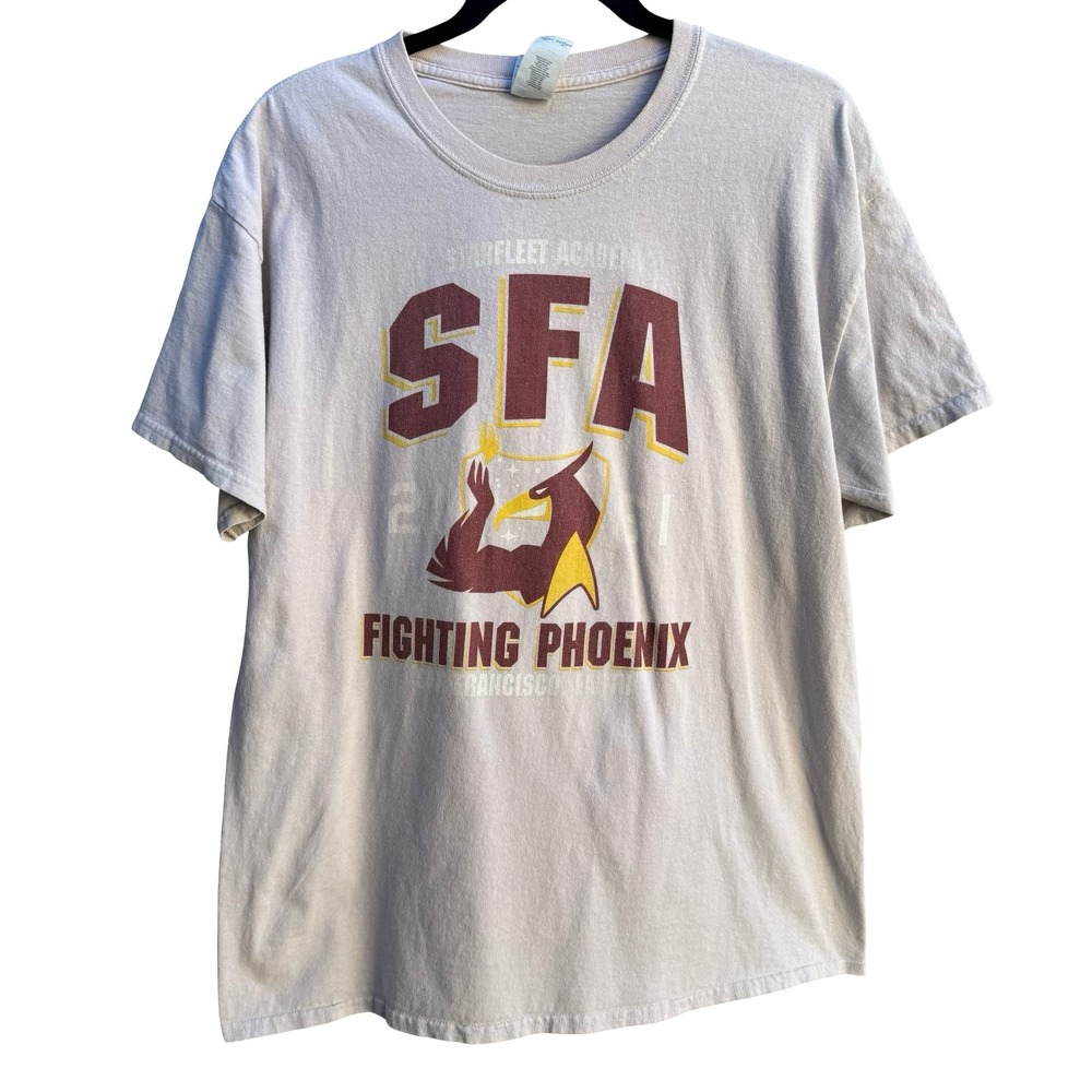 Gildan Starfleet Academy Star Trek SFA Fighting Phoenix Trekkie Graphic Shirt L